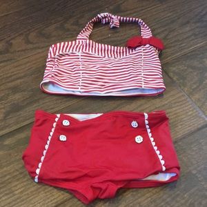 Janie and Jack 3t swim suit red and white